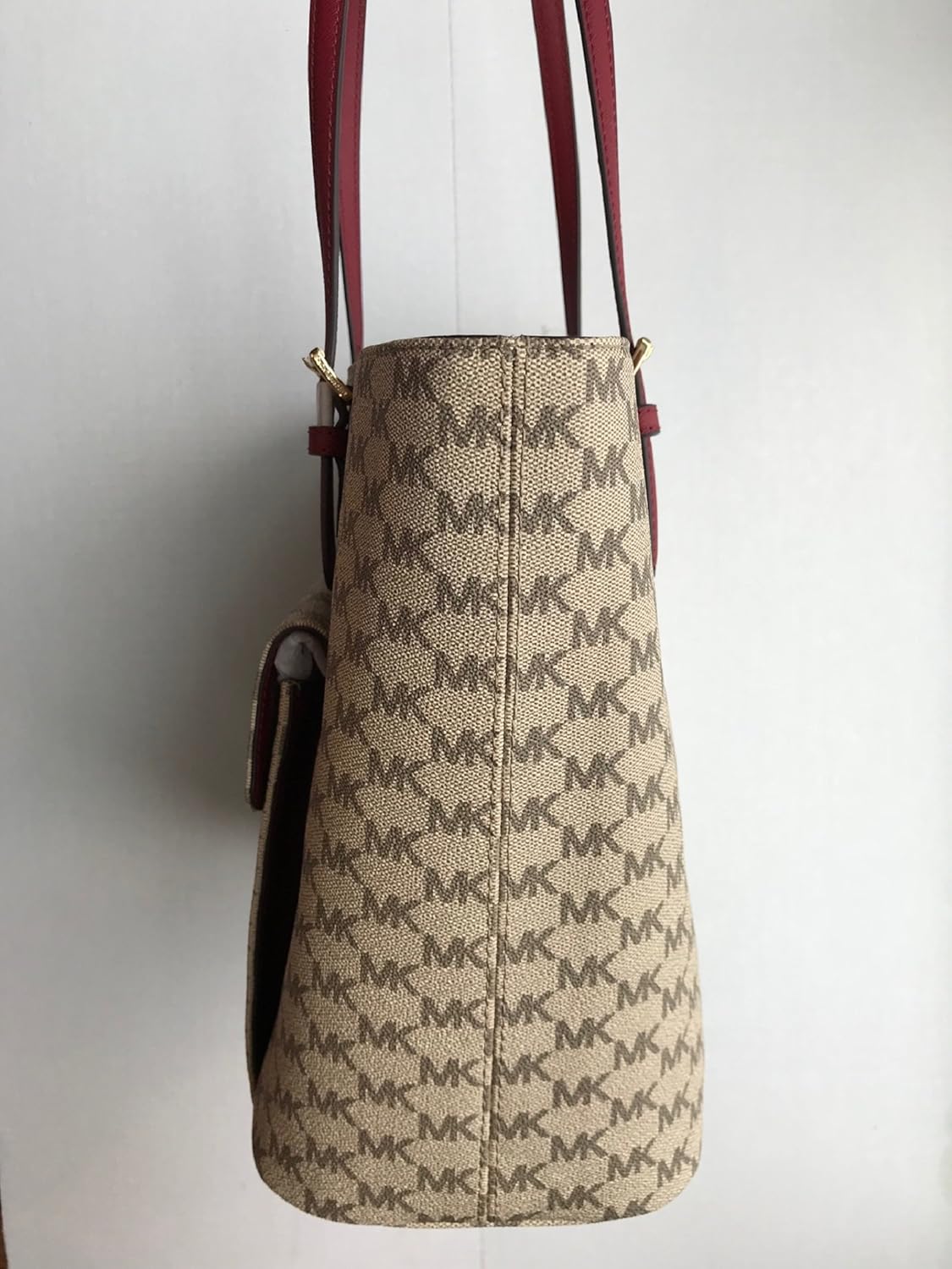 Michael Michael Kors Logo Jet Set Large Leather Tote Bag M4152
