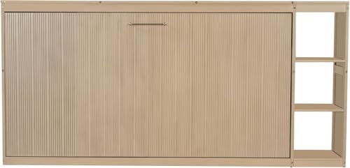 Full Murphy Bed with Storage Shelves, White Z979