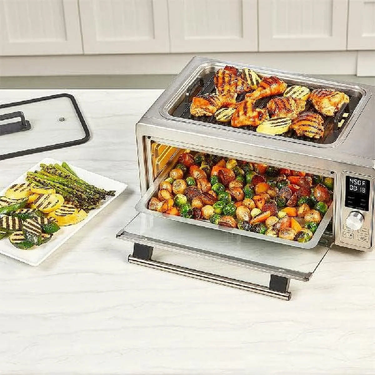 Emeril Power Grill 360 6-In-1 Convection Toaster Oven with Air Fry, Stainless Steel V188292