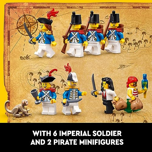 LEGO Icons Eldorado Fortress Building Kit with Pirate Ship and 8 Minifigures P54832