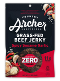 Country Archer 2oz Zero Sugar Spicy Sesame Garlic Beef Jerky Pack Of 12
