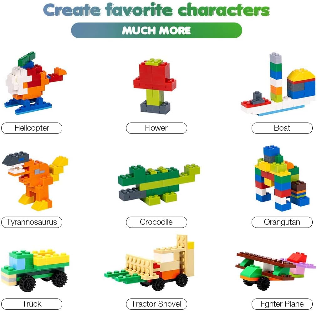 Classic Building Bricks Set with 1546 Pieces, STEM Creative Toy for Kids R239