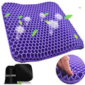 Extra Large Gel Seat Cushion, Car Cushion for Long Sitting, Chair Pads with Size Double Thick Breathable Honeycomb Design, Pressure Relief, Wheelchair Relieves Fatigue Purple GSC-LA-3