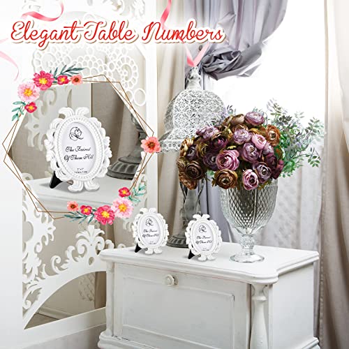 Vicenpal 20 Pieces Vintage Resin Picture Frames Antique Photo Frame Baroque Oval Mini Frame Table Top Display Black K3894