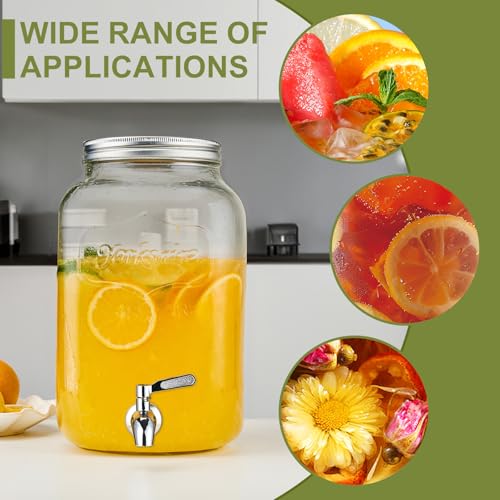 2 Gallon Glass Beverage Dispenser with Stand and Lid T38866