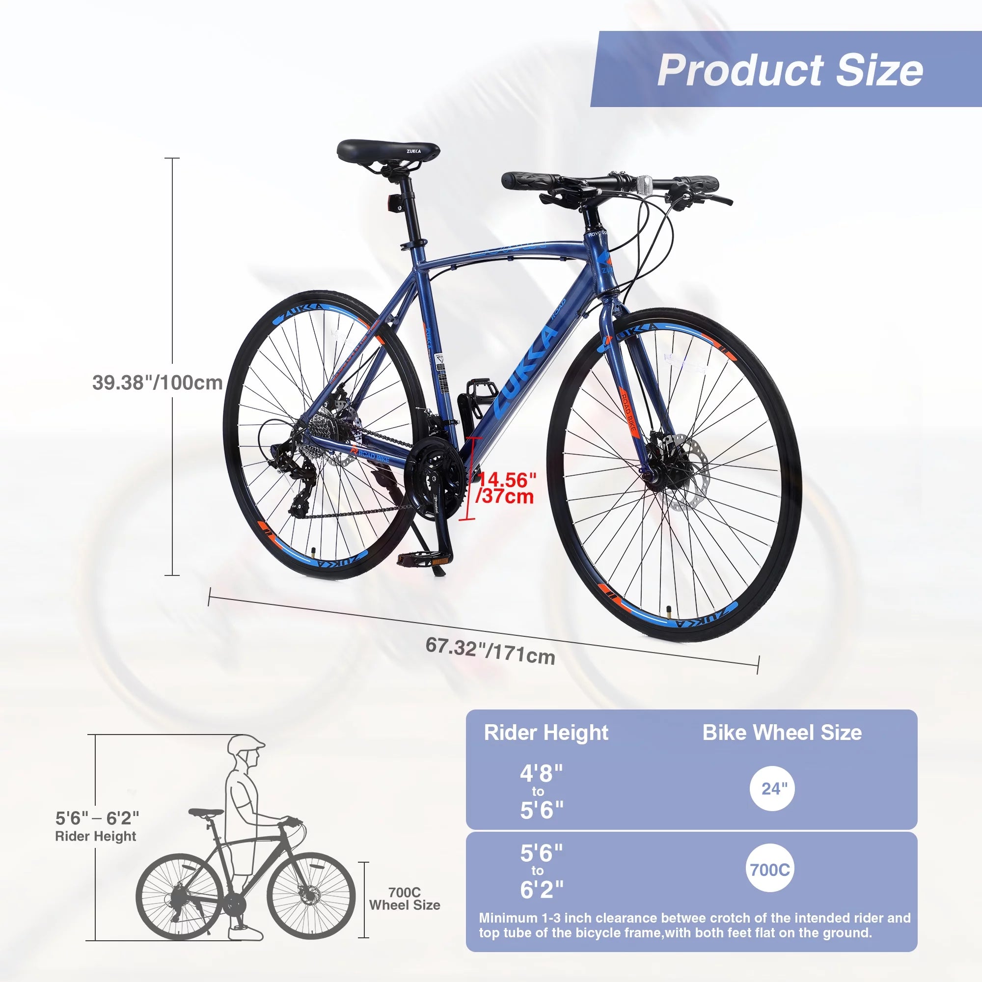 24in Hybrid Road Bike 24 Speed Disc Brakes Lightweight Commuter Bike B213415