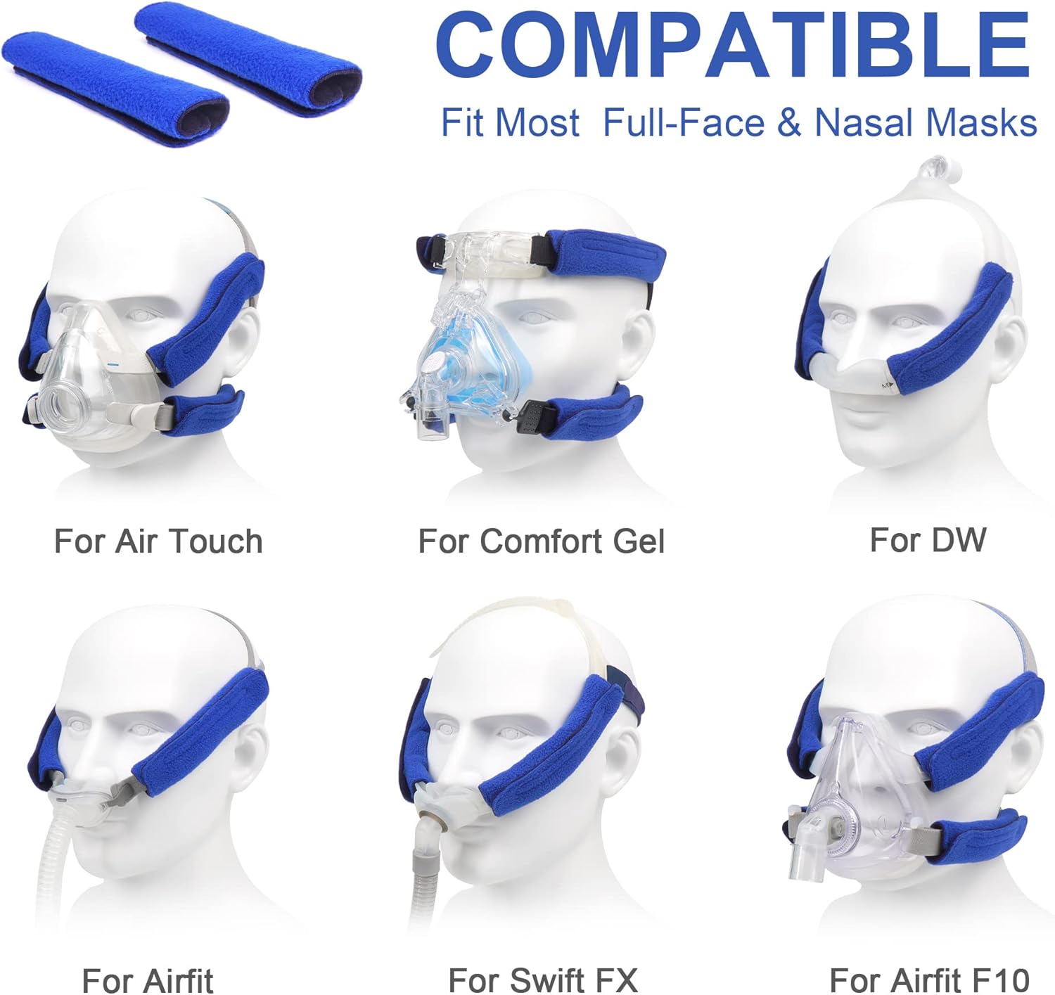 Medihealer CPAP Headgear Strap Covers, Soft Fleece Pads, 8 Pack M9594