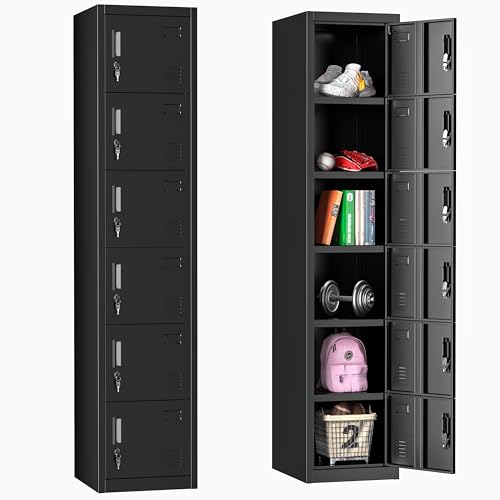 Bonusall Metal Locker 3-Tier Steel Storage Cabinet, 3 Doors Grey H746
