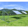 Large Chicken Run Coop 10x26ft Metal Hen House Geeloon Walk-in Poultry Cage W/ Cover