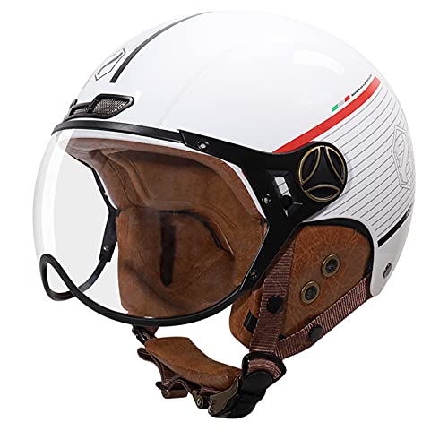 Retro Half Helmet Vintage Motorcycle Half Open Face Jet Helmet for Men and Women DOT Approved Half Shell Helmet for Cruiser Chopper Moped Scooter Comfortable Helmet