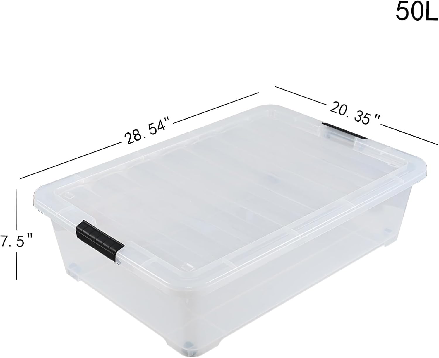 3 Pack Clear Plastic Under Bed Storage Bins with Wheels and Lids S21761