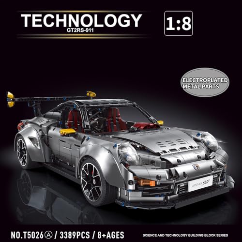 MISINI T5026 Sports Car Building Kit, 1:8 Scale MOC Set for Adults, 3389 PCS W433