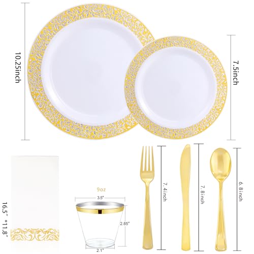 WELLIFE Silver Party Dinnerware Set for 50 Guests, Disposable A689948