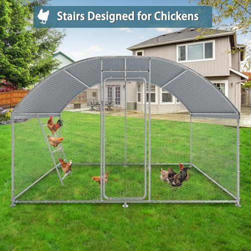 Large Metal Chicken Coop Walk-in with Anti-UV Cover for Outdoor Farm Use Z5246