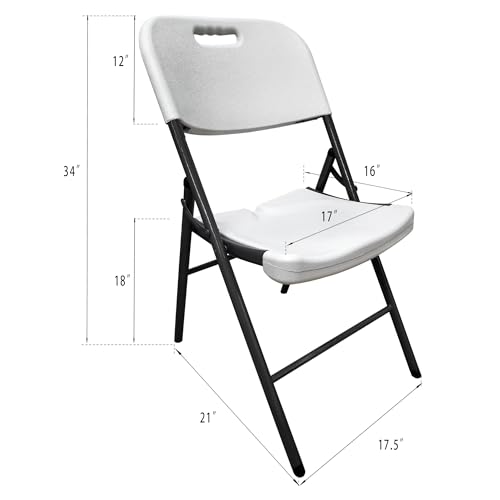 Folding Plastic Chair 450 lb Capacity White 4-Pack S700534