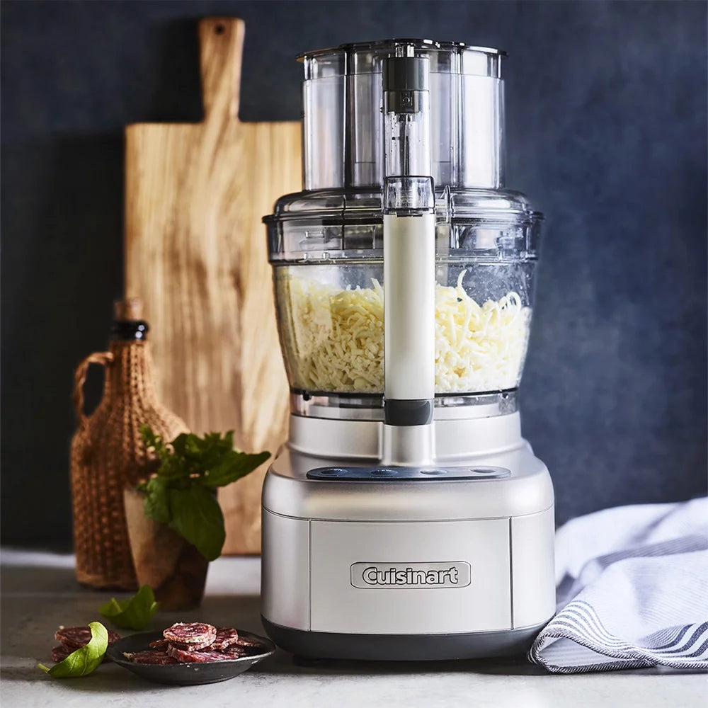 Cuisinart FP-1300SVWS Elemental 13-Cup Food Processor with Spiralizer, Dicer, Cutlery Set, Timer and Oven Mitts N126106