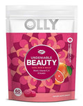 OLLY Undeniable Beauty Gummy, 30 day'supply (60 Gummies), Grapefruit Glam, Biotin, Vitamin C, Keratin, for Hair, Skin, Nails, Chewable Supplement