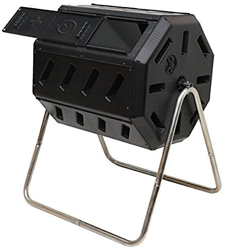 FCMP Outdoor IM4000 Dual Chamber Tumbling Composter, 37 Gallon, Black W19586
