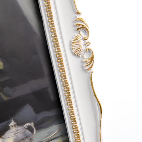 Vintage 8x10 Picture Frame with Glass Front, Antique Retro Photo Frame for Wall or Tabletop, Silver N745