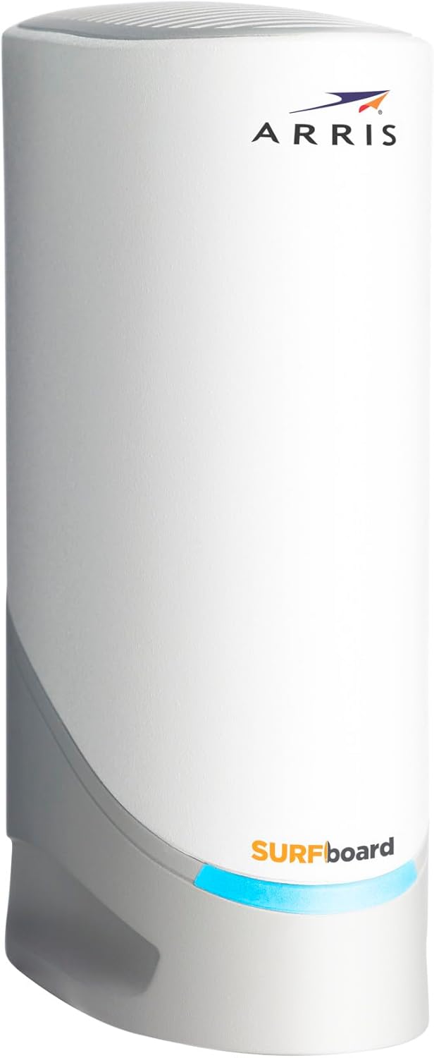 ARRIS S33 DOCSIS 3.1 White Cable Modem | 2.5 Gbps Max Internet Speeds | 2.5 & 1 Gbps Ports | 4 OFDM Channels | Compatible with Xfinity, Cox, Spectrum & More
