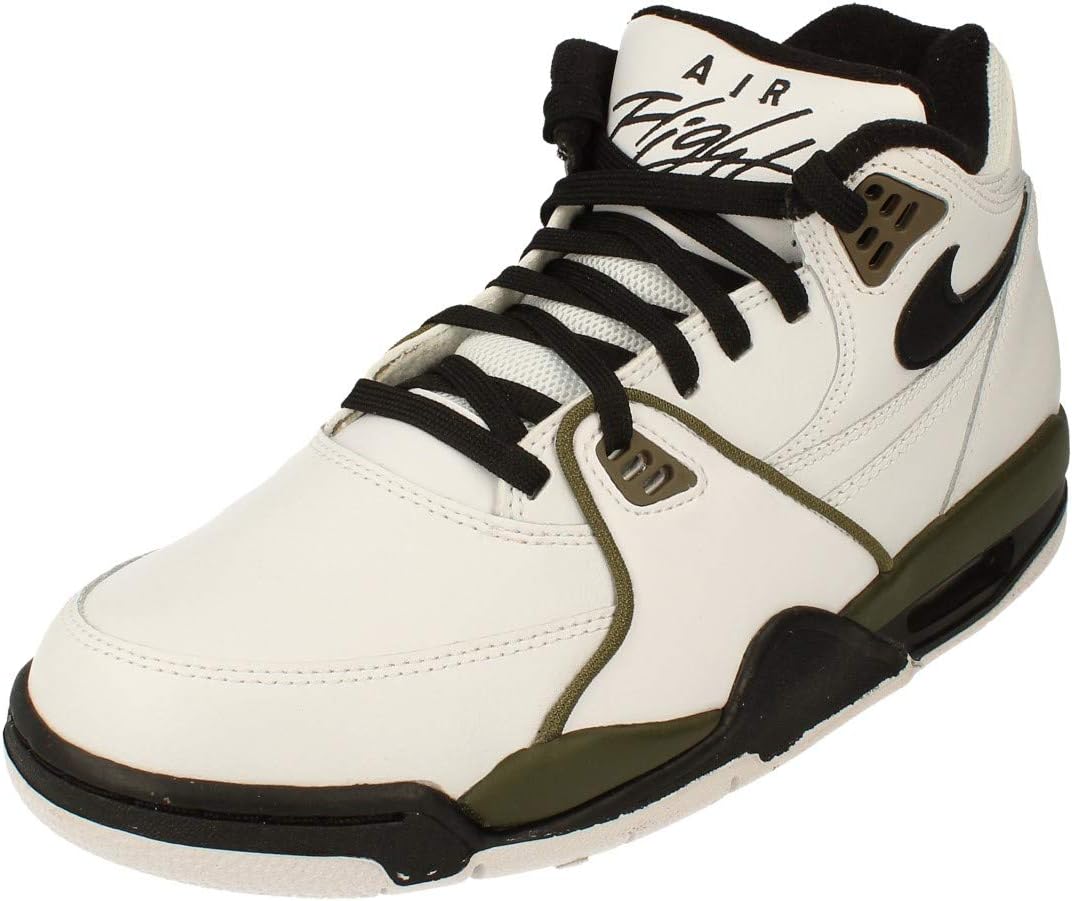Nike Air Flight 89 Mens Trainers CJ5390 Sneakers Shoes (UK 9 US 10 EU 44, White Black Medium Olive 101)