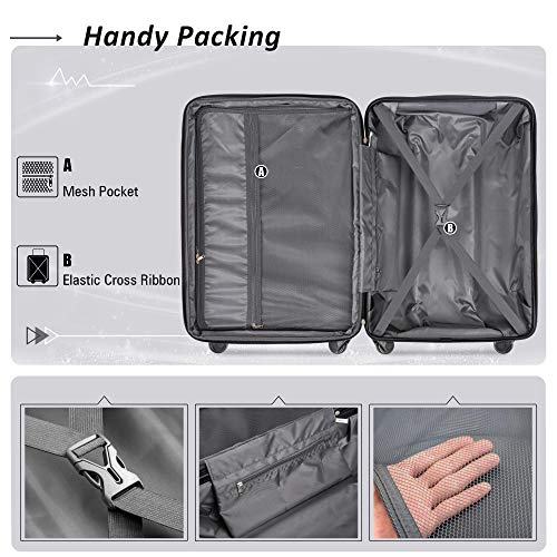 Merax Expandable Spinner Luggage Set 2-Piece, ABS Hard Shell with TSA Lock, 20in+28in, Green R6444