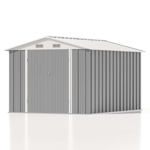Patiowell 3 x 3 FT Outdoor Storage Shed with Sloping Roof, Grey F27529