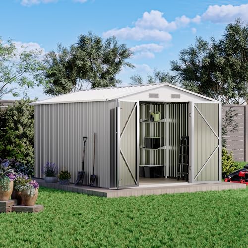 Patiowell 3 x 3 FT Outdoor Storage Shed with Sloping Roof, Grey F27529