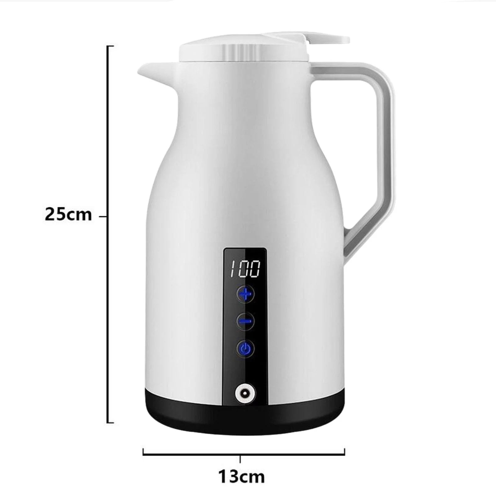 Portable Electric Car Kettle for Tea Milk, White with Base G4114