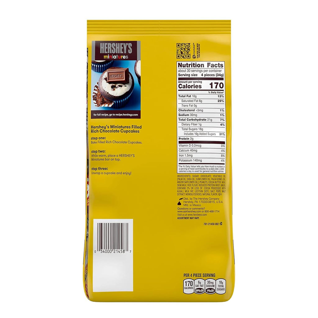 HERSHEY'S Miniatures Assorted Chocolate Candy, Holiday, 35.9 oz Bulk Party Bag (Pack of 2)