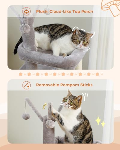 45-Inch Cat Tree with 2 Condos, Scratching Posts and Hammock F616