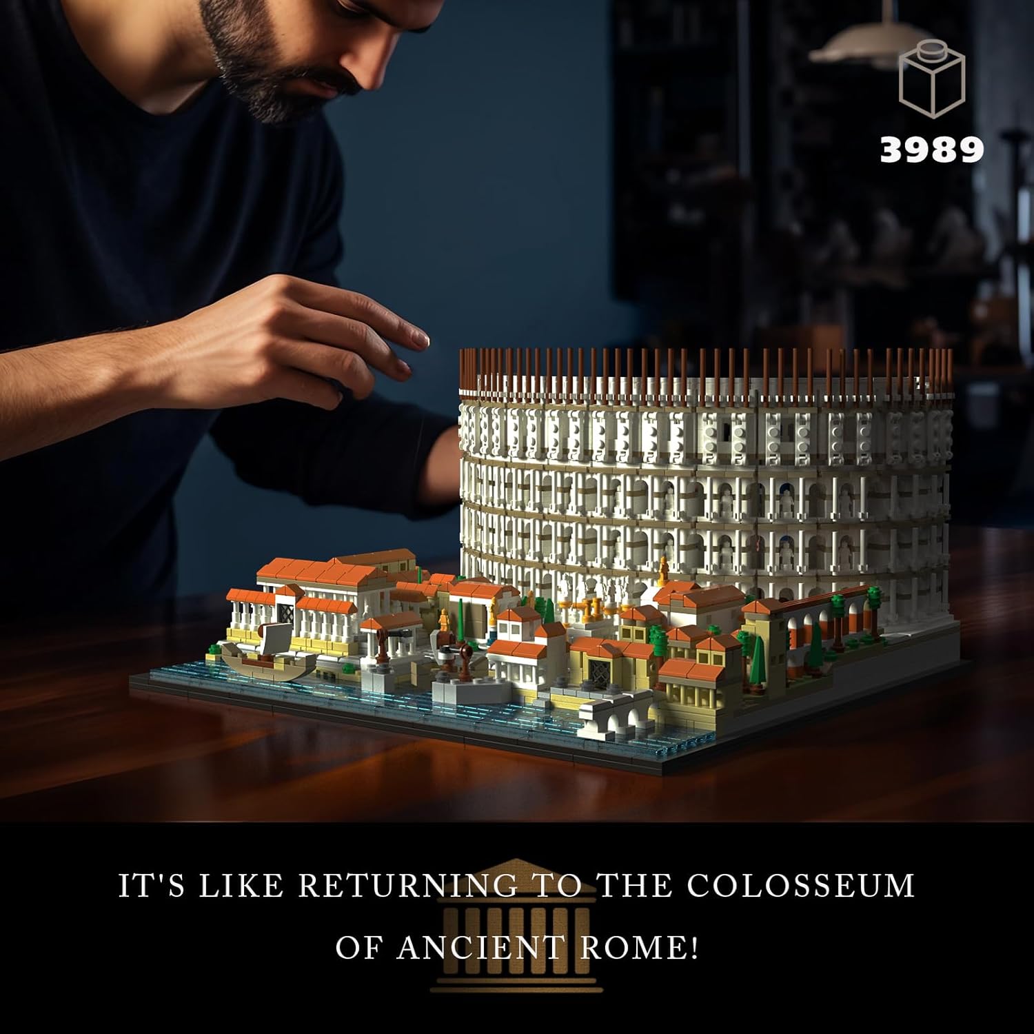 Architecture Roman Colosseum Building Set Collectible Model for Adults 3989 Pieces O36582