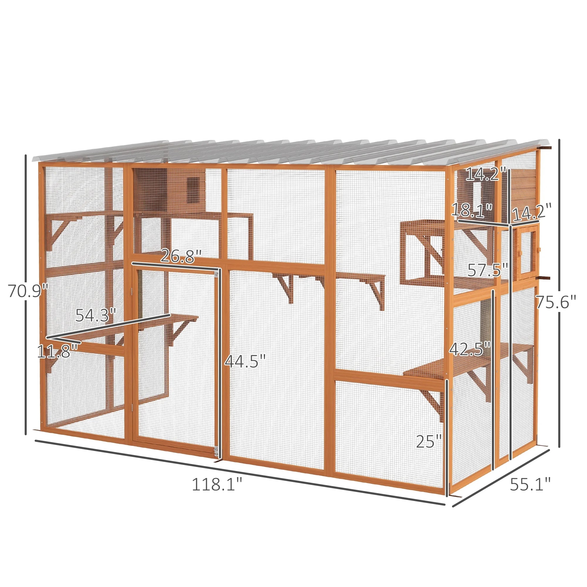 PawHut Catio Window Box Outdoor Cat Enclosure with Scratching Post W28748