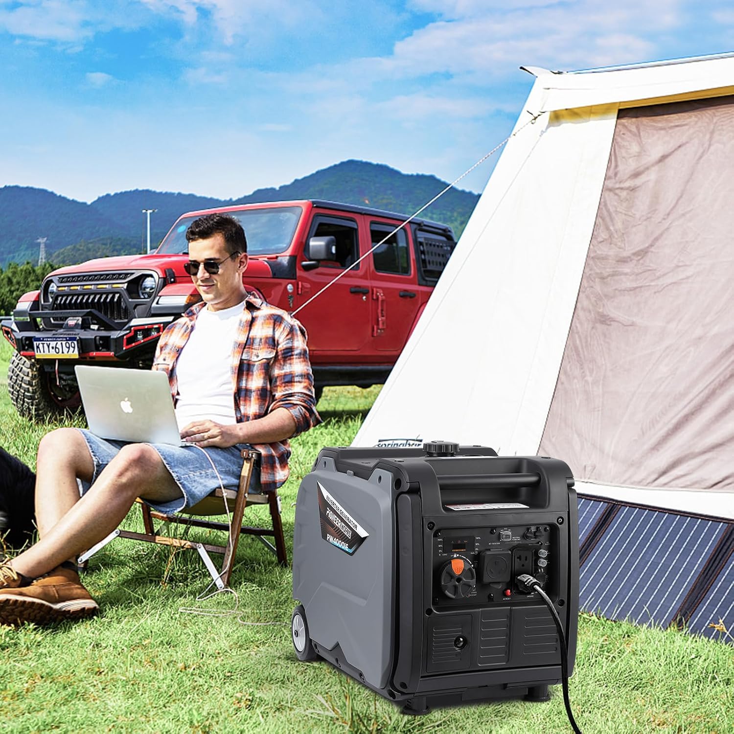 Portable Power Station 4000W Inverter Generator, 120V AC Outlet T403