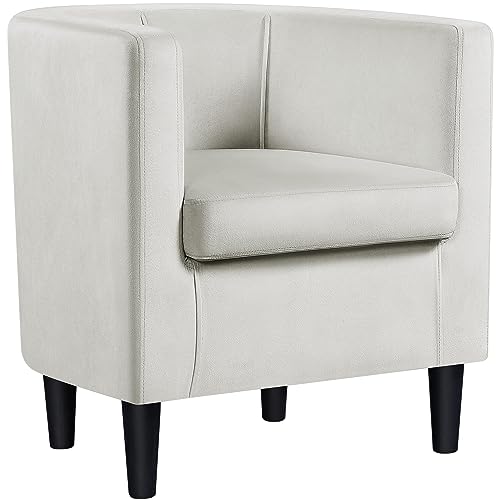 Yaheetech Velvet Accent Chair, Modern Upholstered Barrel Chair, Olive Green J55628