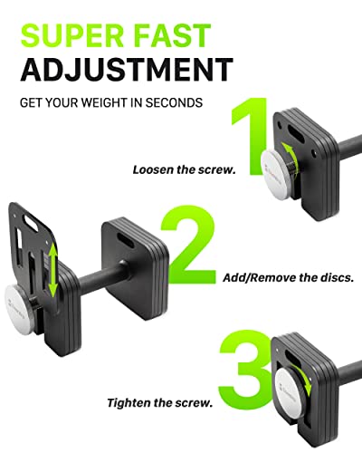 Adjustable Dumbbell Set 10-80lb Quick-Lock for Home Gym J7940
