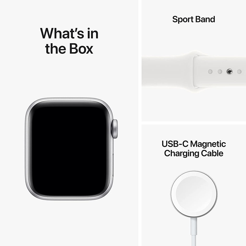 Apple Watch SE (2nd Gen) GPS + Cellular 40mm Silver Aluminum Case with White Sport Band (Renewed) U25903