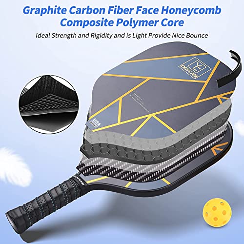 YC DGYCASI Graphite Pickleball Paddles Set of 2 with Carry Bag D555