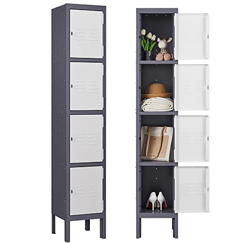Letaya Metal Lockers 5 Doors 66" Tall Steel Storage Cabinet Gray G40479