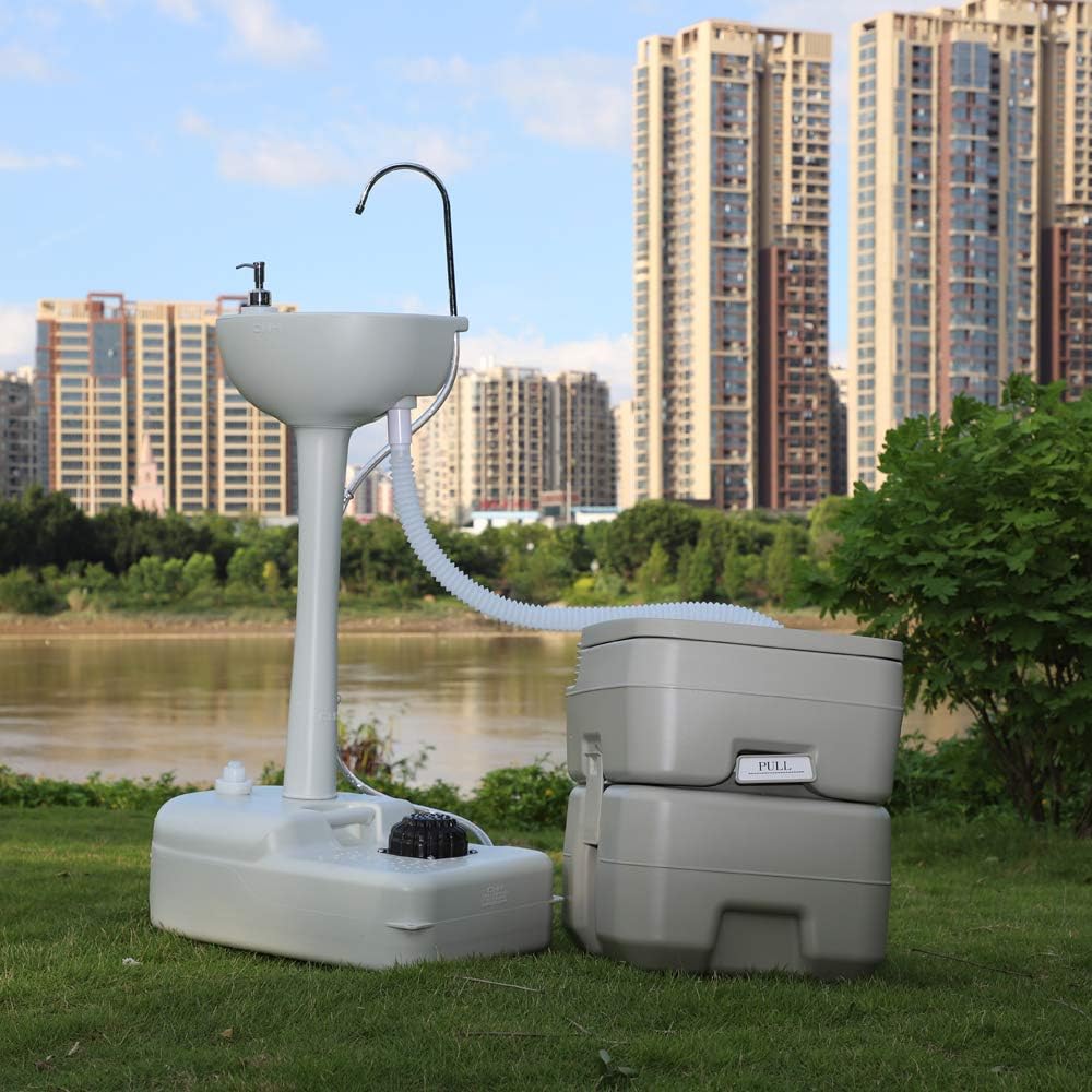 Portable Sink and Toilet Combo for Camping RV Boat U621
