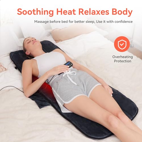 Massager Pad with Heat for Back Lumbar Thighs, 5 Vibration Modes, 53"x20" Q287535