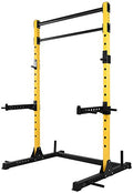HulkFit Multi-Functional Adjustable Pro Series Squat Stand Squat Rack Power Cage Strength Training Exercise Equipment for Home Gym with 2 Pull Up Bar for Bench Press, Squats, and Deadlifts - Multicolor