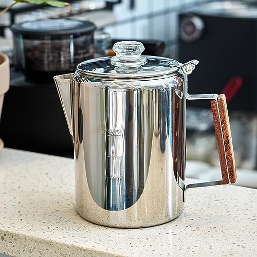 Stainless Steel Camping Coffee Percolator Stovetop Pot 9 Cups A738