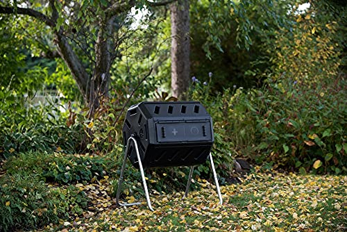 FCMP Outdoor IM4000 Dual Chamber Tumbling Composter, 37 Gallon, Black W19586