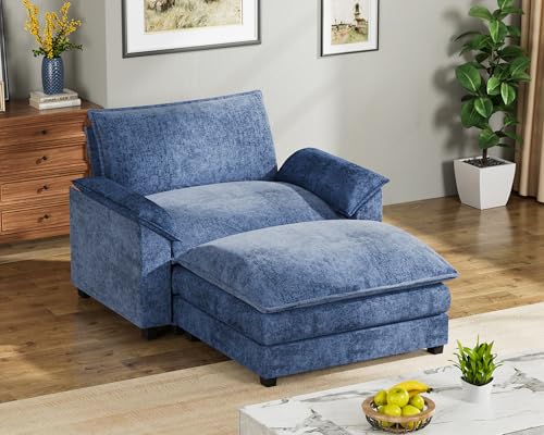 Homall 119" Modular Sectional Sofa with Reversible Ottoman, Light Grey V97154