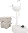 Upgraded Portable Sink and Toilet Combo| Self-contained 5 Gal Hand Washing Station & 5.3 Gal Flushing Toilet, Perfect for Camping/RV/Boat/Road Tripper/Camper, Detachable & Lightweight