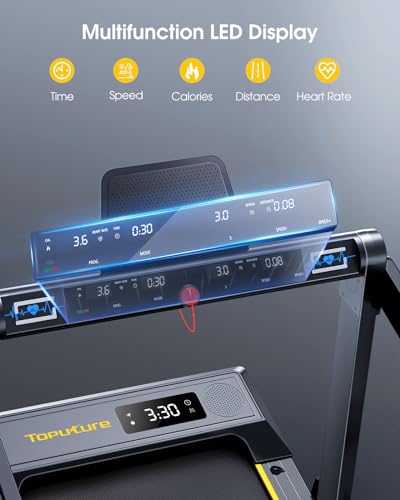 2 in 1 Folding Treadmill with Dual LED Display, App & Bluetooth Speaker E606