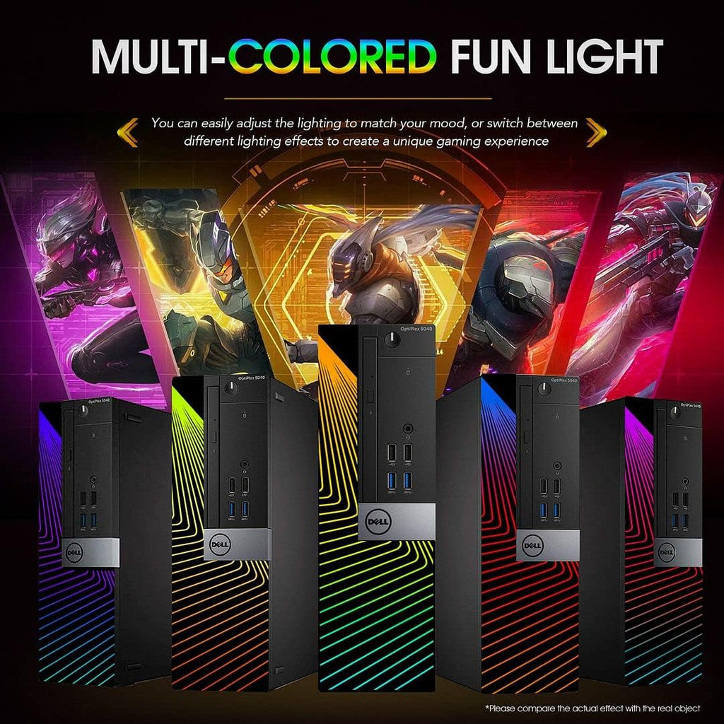 Dell Gaming Desktop PC with 24 Inch Koorui Monitor, GT 1030, i7-6700, 16GB RAM, 512GB SSD, WiFi, Windows 10 Pro, RGB Keyboard Mouse (Renewed) F9696