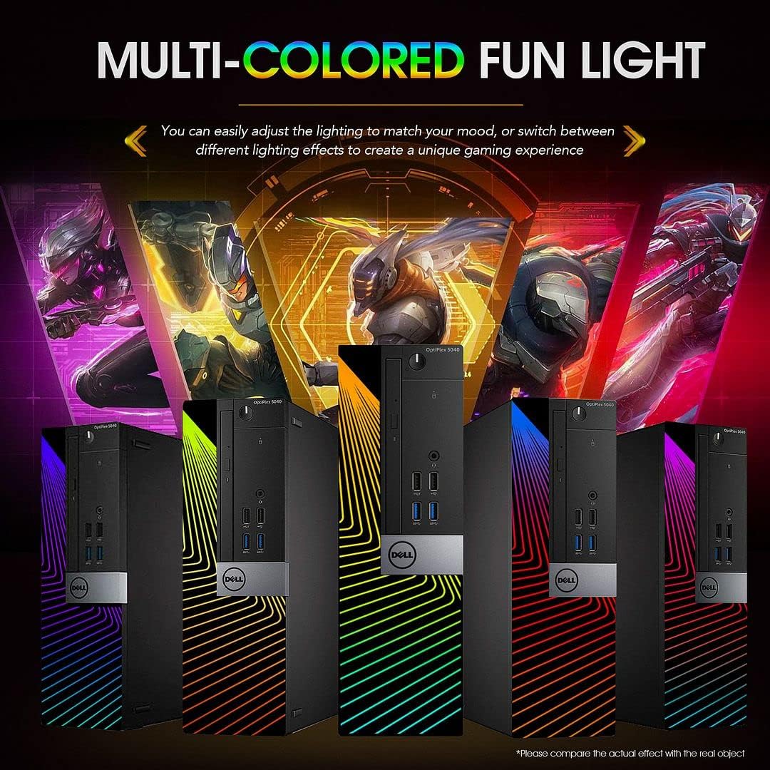 Dell Gaming Desktop PC with 24 Inch Koorui Monitor, GT 1030, i7-6700, 16GB RAM, 512GB SSD, WiFi, Windows 10 Pro, RGB Keyboard Mouse (Renewed) F9696