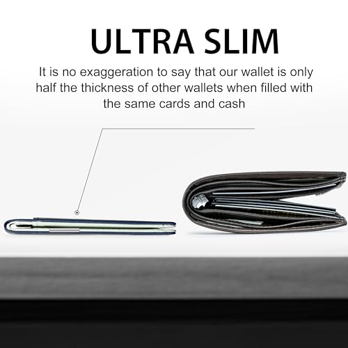 GSOIAX Slim Wallet for Men with Money Clip, RFID Blocking Bifold Carbon Fiber M613